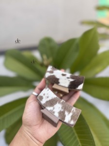 Pinzas de Pelo Elegantes de Cuero Vacuno, Diseño de Lujo, Pinzas de Pelo de Cuero Genuino para Mujer, Accesorios para el Cabello - Product Image 2