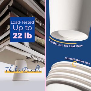 Confezione da 50 Bicchieri di Carta Resistenti da 10 oz con Coperchi, Antigoccia, Usa e Getta, per Caffè e Bevande da Asporto - Product Image 2