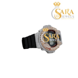 Reloj de Pulsera de Acero Inoxidable con Diamantes de Moissanita de Primera Calidad, Correa de Goma, Diseño Moderno, Disponible para Exportación - Product Image 4