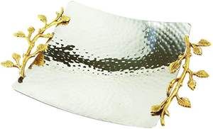 Bandeja de regalo para inauguración de casa, bandeja de regalo para festivales, bandeja de regalo de lujo, bandeja de regalo, plato decorativo premium, metal artesanal - Product Image 4