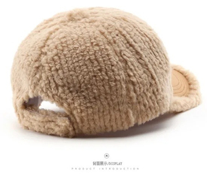 Casquette de camionneur en velours à 5 panneaux avec logo brodé, design classique, 100% laine, pour l'hiver et les activités de plein air - Product Image 6