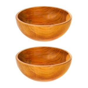 ชามผลไม้ไม้สักทำมือขายส่ง |   ชามกลมลึกสีทองน้ำผึ้ง - Product Image 2