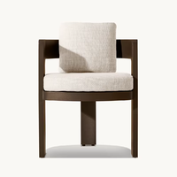 Ensemble de salle à manger extérieur de luxe moderne en alliage d'aluminium durable pour hôtel, villa, cour, jardin, patio - Table et chaises résistantes à l'eau et aux UV