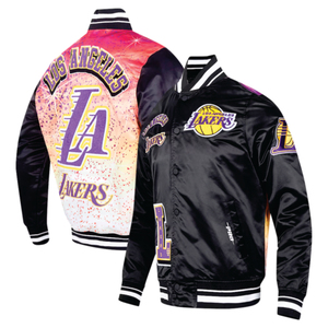 Customise Coated <b>Heated</b> Front Embroidery Reversible Breathable Winter Unisex Varsity Jackets Los Angles LA Lakers - Product Image 1