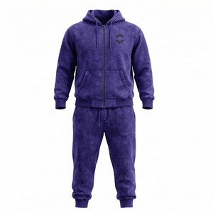 Ensemble survêtement vintage délavé personnalisé pour homme : pantalon évasé et sweat à capuche – Idéal pour la gym, le fitness, le streetwear et le jogging - Product Image 1