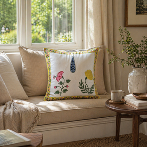 Hand Block Duck Cotton Cushion <b>Cover</b> Floral Botanical Print Decorative <b>Sofa</b> Pillow <b>Cover</b> <b>for</b> Living Room Home Decor - Product Image 4