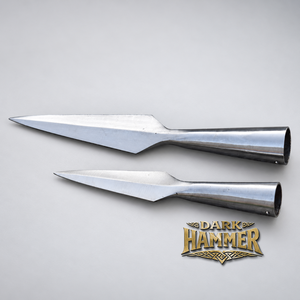 Juego de 2 Puntas de Lanza de Metal Pulido de 11 y 8 Pulgadas con Acabado Plateado para Colecciones Decorativas - Product Image 4