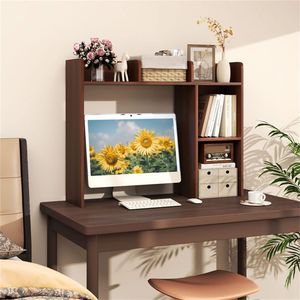 Libreria da Scrivania in Noce con Supporto Monitor 27FT/68.58cm (93.98x25.40x73.66cm) in Legno Ingegnerizzato e Kit Anti-Ribaltamento - Product Image 6
