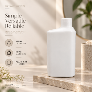 300ml HDPE Cosmetic Bottle with <b>Plain</b> <b>Cap</b> & Inner | Durable Packaging Container for Skincare Personal Care and Household Product - Product Image 5