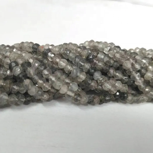 Cuentas de piedras preciosas Rondelle facetadas de Cuarzo rutilado negro Natural de 4mm, lote al por mayor de fabricantes indios, productos de tendencia 2025 - Product Image 2