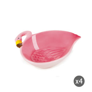 Ensemble de 4 bols en céramique Excelsa, design tropical rose, 16x5x14 cm - Product Image 2