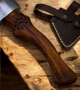 Hacha Vikinga de Acero al Carbono Forjada a Mano con Mango de Madera de Palisandro, 14 Pulgadas de Longitud Total, para Camping y Bricolaje - Product Image 5