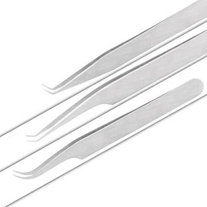 Comfortable grip tweezers for handmade <b>lash</b> <b>fans</b> smooth handle false <b>lash</b> extension straight and curved tweezers - Product Image 1