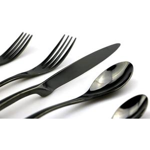 High Quality Black Flatware <b>Sets</b> <b>Reusable</b> Food Contact Safe Latest Design Metal <b>Cutleries</b> & Black Silverware For Event Party Use - Product Image 3