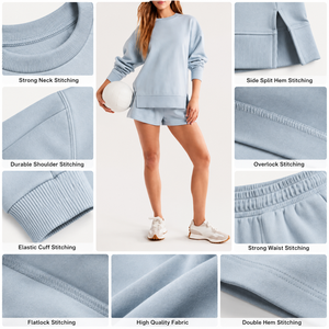 Conjunto de Sudadera y Pantalones Cortos de Invierno para Mujer, en Algodón de Alta Calidad, con Estampado, Estilo Urbano, Precio Bajo - Product Image 6