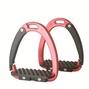 Lightweight Aluminum Horse Riding Stirrups Shock Absorbing System Anti Skid Footrest Professional <b>Equestrian</b> Gear - Product Image 1