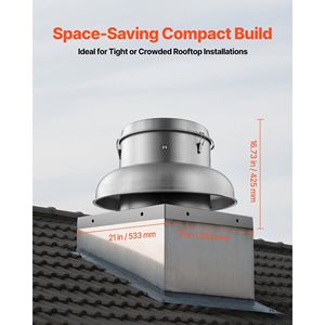 Ventilatore da Tetto in Lega di Alluminio Resistente da 21 Pollici con Motore ad Alta Potenza e Controllo della Velocità Regolabile, Base per Ventilatore da 21 Pollici - Product Image 6