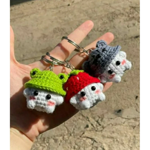 Lindo Llavero Clásico de Dibujos Animados con Animal Tejido, Hecho a Mano con Hilo que Cambia de Color, Accesorio para Bolsos, OEM ODM, Hecho en Vietnam - Product Image 3
