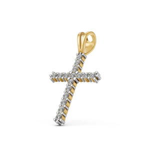 Colgante de Cruz con Diamante Cultivado en Laboratorio de 14 Quilates, Corte Brillante, 0.29 CT, Amuleto Religioso, Oro Amarillo, Blanco y Rosa, Chapado en Rodio, IGI - Product Image 6