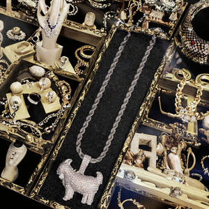 Colgante de cabra estilo Hip Hop con certificado de diamante, chapado en oro, con moissanita personalizada, colgante de animal, amuleto, collar de cabra brillante para él - Product Image 2