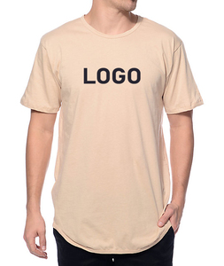 T-shirt Longline pour homme T-shirt oversize 100% coton à encolure dégagée avec ourlet incurvé et longue queue T-shirt blanc - Product Image 2