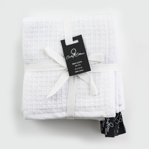 Serviettes de cuisine en coton rayées blanc et noir, tissées, rectangulaires, lavables en machine - Product Image 2