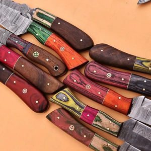 Lot de 20 couteaux Skinner en acier Damas faits à la main – Manche en bois et étui en cuir assortis, cadeau pour lui - Product Image 3