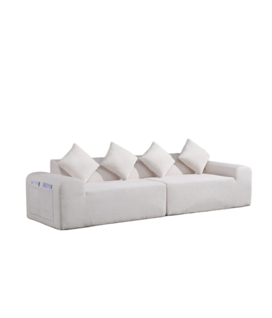 Hot Selling Modern Rectangle Compressed  Sofa Living Room Lounge Modular Sectional Three Seat Cloud Couch Villa Apartment
