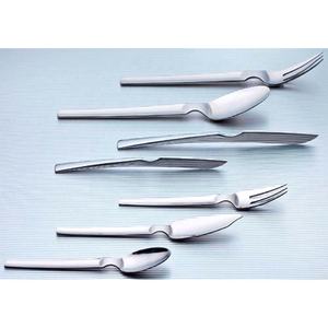 Juego de cubiertos de acero inoxidable de aspecto moderno, juego de cubiertos de lujo de alta calidad con mango de madera único para restaurante y boda - Product Image 3