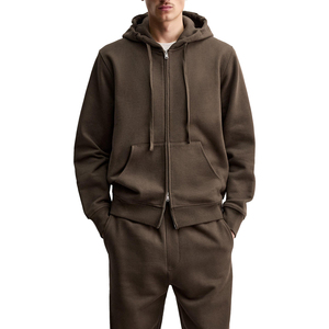 Men's Hooded Pullover Fleece Sweatshirt 100% Cotton Eco-Friendly Quick Dry Solid Color Casual Regular Fit Winter Wear - Product Image 1