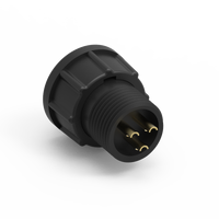 Connecteur Adaptateur Industriel Automobile Étanche IP67 4A 250V, Taille B, 3 Broches, en Laiton Moulé en Nylon, Rond avec Câble