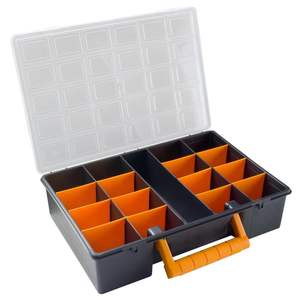 Cajas de Surtido de 2 Piezas con Divisores Extraíbles, 14.2\"x9.8\"x3.3\", Estuches para Herramientas de PP - Product Image 6