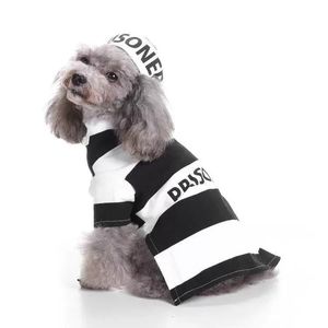 A strisce retrò detenuto prigioniero cane da compagnia Costume divertente uniforme per il tuo amico peloso - Product Image 2