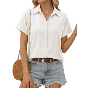 เสื้อเชิ้ตลำลองผู้หญิง – ดีไซน์เก๋ไก๋ สัมผัสนุ่ม สวมใส่สบาย คอปกพับได้ แขนสั้น ระบายอากาศได้ดี เป็นมิตรต่อสิ่งแวดล้อม ผลิตจากผ้าถัก BD - Product Image 1