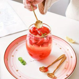 <b>Vintage</b> style spoons Korean style coffee spoon Floral handle spoon Heart shape spoon Long handle stirring spoon Cute dessert - Product Image 4