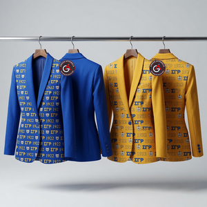 Sigma Gamma Rho การออกแบบล่าสุดแฟชั่นสุภาพสตรีเสื้อเบลเซอร์ที่กําหนดเองพิมพ์ผ้าฝ้ายโพลีเอสเตอร์ผู้หญิงเสื้อเบลเซอร์ - Product Image 6