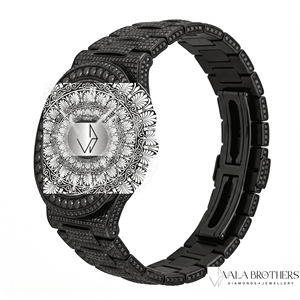 <b>Black</b> Iced Square Roman Dial Men's Luxury Cartoon Sport <b>Watch</b> Moissanite Sapphire Crystal 29mm Quartz Movement Water Resistant - Product Image 2