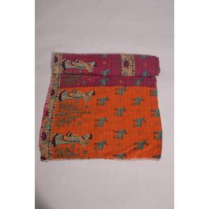 Colcha Kantha Gudri de Algodón Estilo Boho Vintage, Hecha a Mano, Reversible, Estampada, para Sofá y Cama - Product Image 2