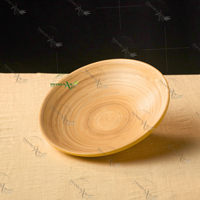 Assiette de service en bambou faite à la main du Vietnam, écologique, biodégradable, non toxique, design classique, durable, pour les fêtes, 21 cm de diamètre, 5 cm