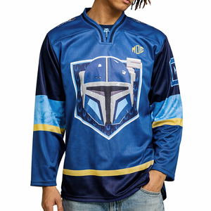 Camiseta de Fútbol Americano de Malla de Poliéster 220GSM para Hombre, Ropa Deportiva con Cuello en V y Manga Larga, Impresión Personalizada de Equipo, Fabricante para Pedidos al por Mayor OEM - Product Image 2