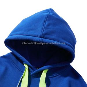 Sweat-shirt à capuche bleu pour homme, coupe droite, épaules tombantes, avec logo sur le devant - Product Image 2