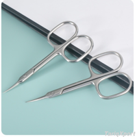 Ciseaux à cuticules extra fins à lame courbée, super minces, ciseaux russes pour manucure, ciseaux professionnels de petite taille