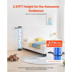 Tubo Sensoriale a Bolle da 80 cm con 6 Pesci Galleggianti, 16 Effetti di Colore, Telecomando, Lampada da Terra Acquario, Tubo a Bolle, Lampada Sensoriale - Product Image 4
