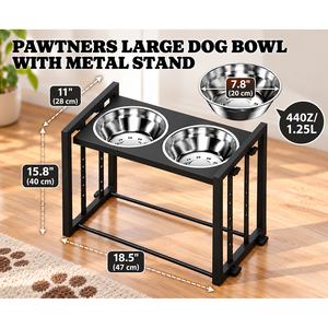 Adjustable Height Elevated Double <b>Dog</b> <b>Bowl</b> Stand with <b>Stainless</b> <b>Steel</b> <b>Bowls</b> - Product Image 5