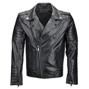 เสื้อแจ็คเก็ตหนังสีดำสำหรับผู้ชาย EDGE MOTO แฟชั่นดีไซน์โดดเด่น ผลิตด้วยมือ ระบายอากาศได้ดี แห้งเร็ว คุณภาพสูง - Product Image 6