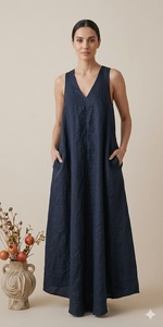 Vestidos casuales elegantes bohemios para mujer, vestido de playa, ropa de verano para mujer y niña, conjunto de vestidos casuales hechos a mano en color liso. - Product Image 4