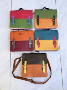 Sac à main en cuir recyclé multicolore, sac à main élégant pour femmes, cuir véritable, nouvelle arrivée, multi-usages, sac bandoulière pour femmes - Product Image 5