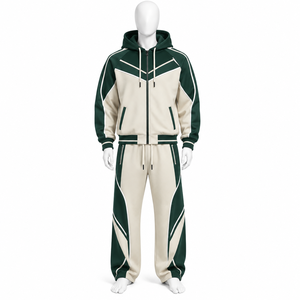 Conjunto de Sudadera con Capucha y Pantalones Jogger de Chándal Unisex, Estilo Urbano de Invierno, Lavado Ácido, Casual, Liso, 220 g/m², con Cremallera, Doble Cintura y Corte Acampanado - Product Image 3