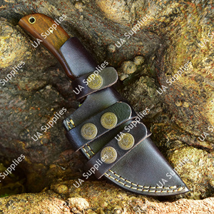 มีดสกินเนอร์ดามัสกัสทำมือสุดหรู ด้ามไม้พะยูงตามหลักสรีรศาสตร์ รับผลิตตามสั่ง ขายส่ง สำหรับตั้งแคมป์ ล่าสัตว์ ตกปลา พกพาสะดวก พร้อมปลอก - Product Image 6