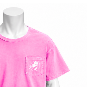 เสื้อยืดสีชมพูสดแบบวินเทจ ทรงโอเวอร์ไซส์ ผ้าคอตตอนฟอกสี แขนสั้น มีกระเป๋าหน้าอก สไตล์ลำลองแนวสตรีทแวร์ - Product Image 5